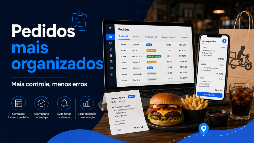 pedidos mais organizados com cardápio digital para delivery