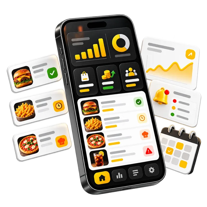 Gestor HoodsFood no celular