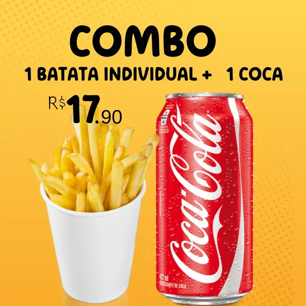 Batata individual + Coca lata 350ml