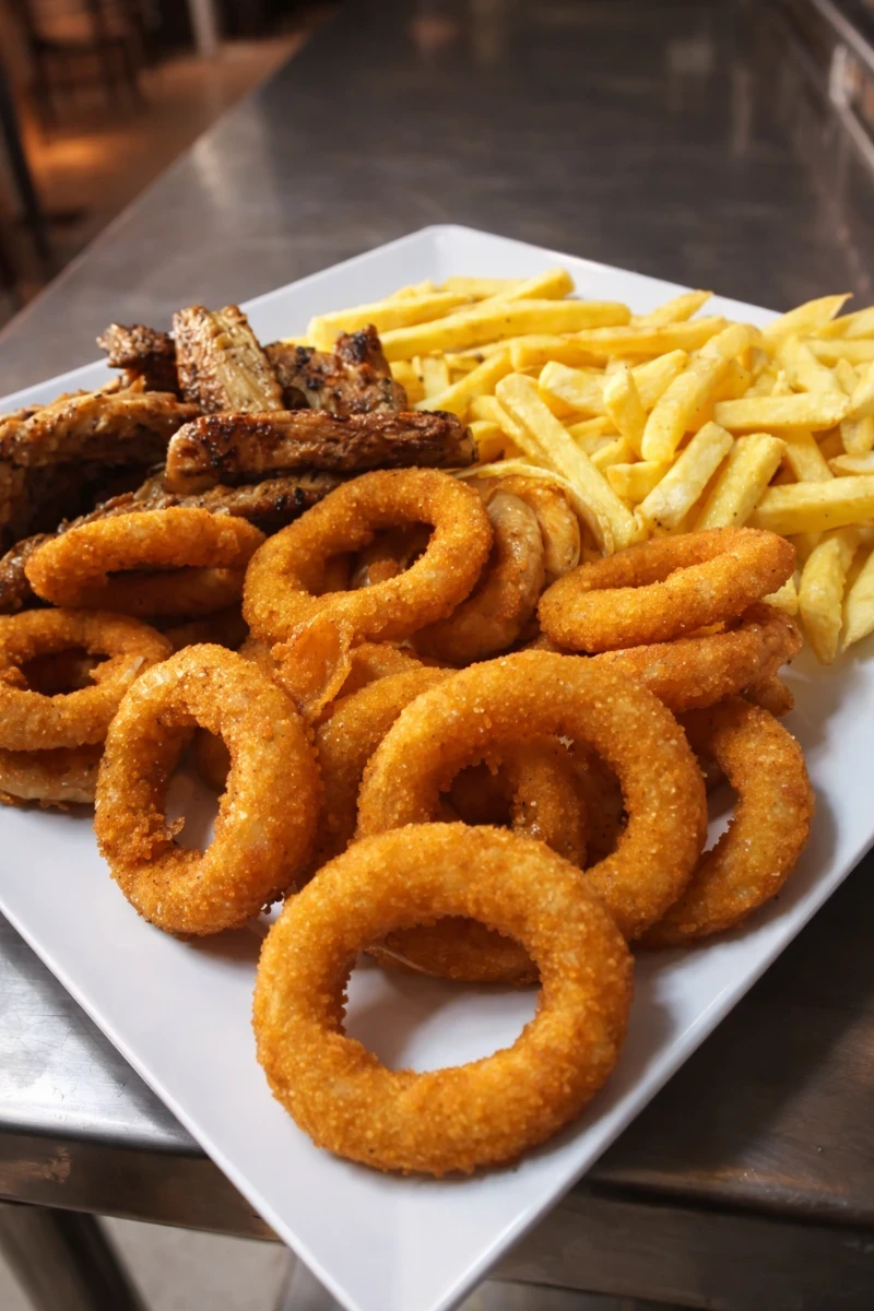 Box de Anéis de Cebola + Frango + Batata Frita (grande)